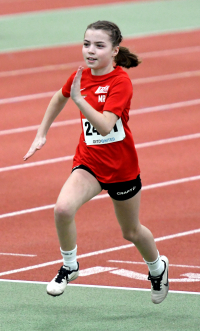 W12-Sportlerin Marie Rustemeyer vom LAZ Soest geht bei den U14-Westfalenmeisterschaften im Paderborner Ahorn-Sportpark im Einzel &uuml;ber 60 Meter und mit der 4 x 100-Meter-Staffel an den Start. Foto: Bottin|||