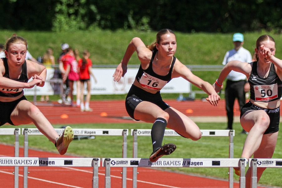 Nia Ferige beim H&uuml;rdensprint. Foto: Reinhard