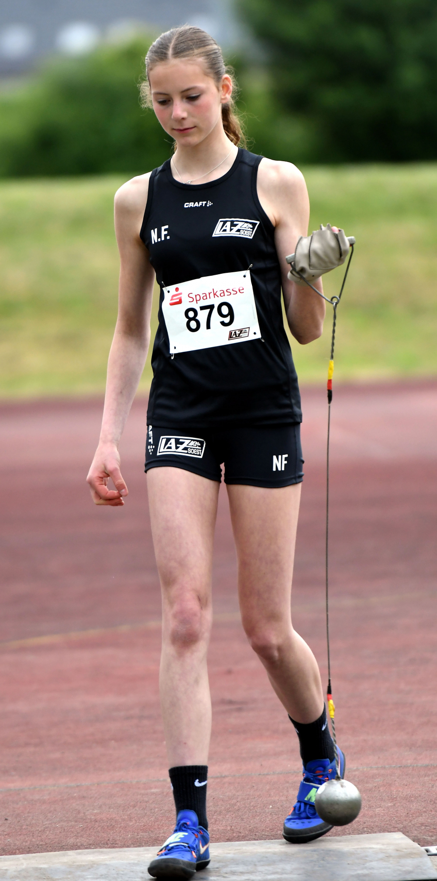 Nia Ferige vom LAZ Soest geh&ouml;rt zu den besten Hammerwerferinnen bundesweit in der Altersklasse W15. Foto: Bottin
