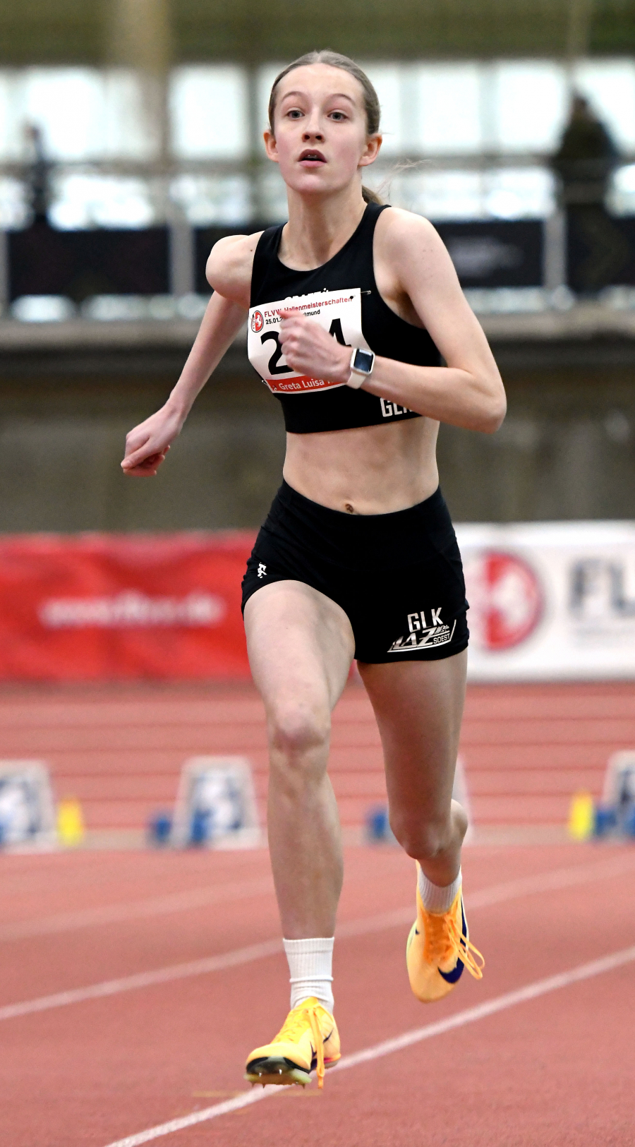 Erneute Bestzeit: Greta Karsten (W14) vom LAZ Soest erreichte 8,49 Sekunden &uuml;ber 60 Meter. Foto: Bottin