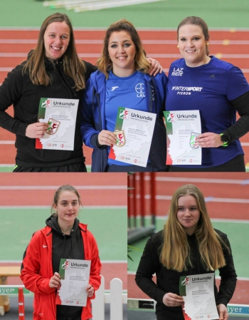 o. l. Annika Straub 3. Platz,  u.l. Jana Klee 4. Platz und u.r. Antonia B&ouml;ttiger 5. Platz