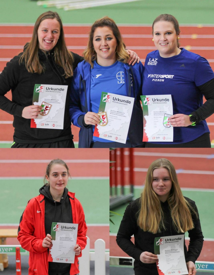 o. l. Annika Straub 3. Platz,  u.l. Jana Klee 4. Platz und u.r. Antonia B&ouml;ttiger 5. Platz