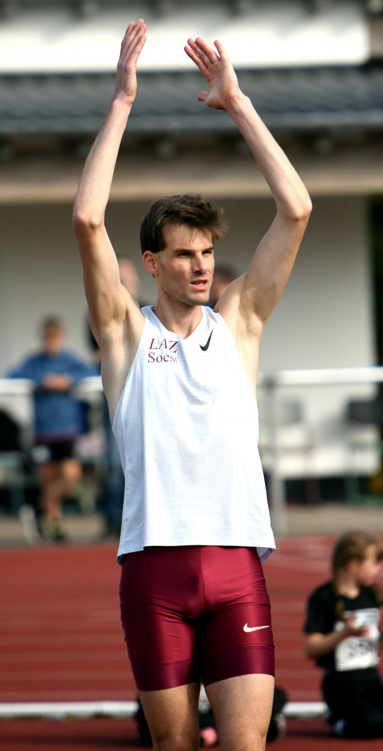Hochspringer Falk Wendrich vom LAZ Soest wurde beim World Indoor Tour Meeting in Stockholm Vierter und stellte mit 2,18 Meter eine deutsche Jahresbestleistung auf. Foto: Bottin|||