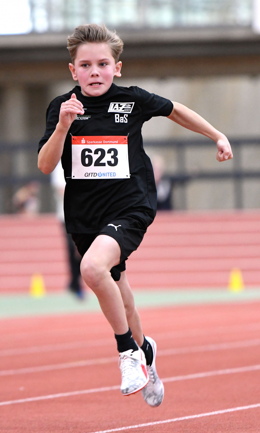 9,14 Sekunden &uuml;ber 60 Meter: Bastian Sievert belegte in der inoffiziellen M11-Wertung Platz vier. Foto: Bottin