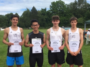 So schnell wie noch nie: F. Wendt, Li, Mee&szlig; und O. Wendt.